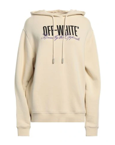 Shop Off-white Woman Sweatshirt Beige Size L Cotton, Elastane