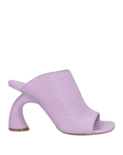 Shop Dries Van Noten Woman Sandals Light Purple Size 7 Soft Leather