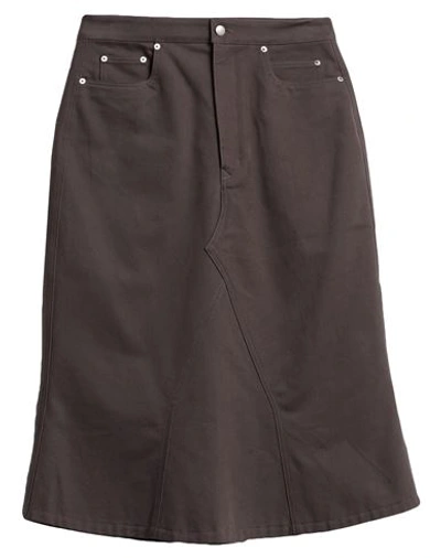 Shop Rick Owens Man Midi Skirt Khaki Size 34 Cotton In Beige