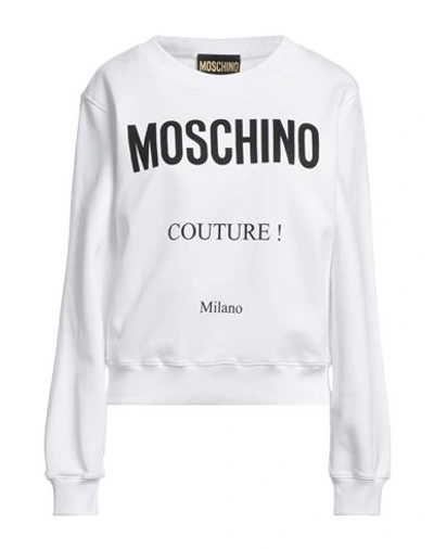 Shop Moschino Woman Sweatshirt White Size 8 Organic Cotton
