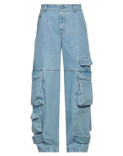 Shop Gcds Man Jeans Blue Size 34 Cotton
