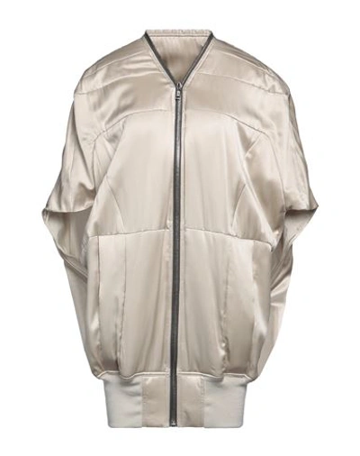 Shop Rick Owens Woman Jacket Beige Size Onesize Silk, Virgin Wool