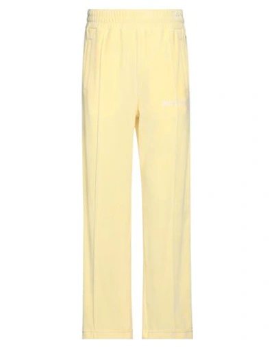 Shop Palm Angels Man Pants Light Yellow Size L Cotton, Polyester