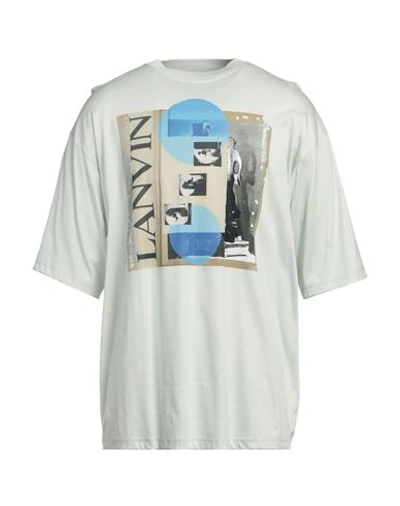 Shop Lanvin Man T-shirt Green Size L Cotton