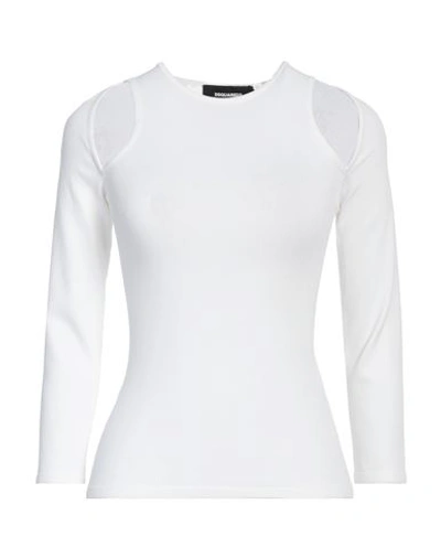 Shop Dsquared2 Woman Sweater White Size M Viscose, Polystyrene