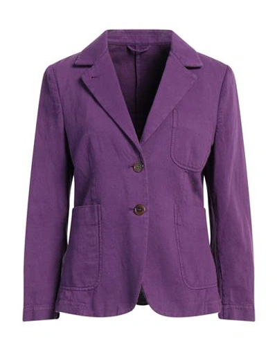 Shop Kiltie Woman Blazer Purple Size 8 Cotton, Linen