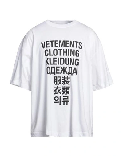 Shop Vetements Man T-shirt White Size M Cotton