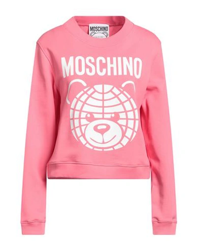 Shop Moschino Woman Sweatshirt Pink Size 10 Cotton
