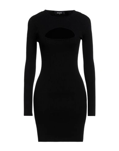 Shop Dsquared2 Woman Mini Dress Black Size L Viscose, Polyester