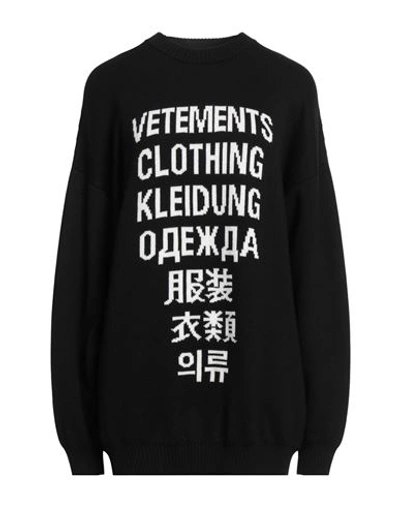 Shop Vetements Woman Sweater Black Size L Merino Wool