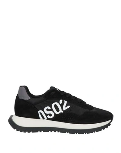 Shop Dsquared2 Man Sneakers Black Size 9 Textile Fibers