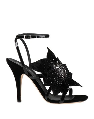 Giuseppe Zanotti Woman Sandals Black Size 10 Soft Leather In Black