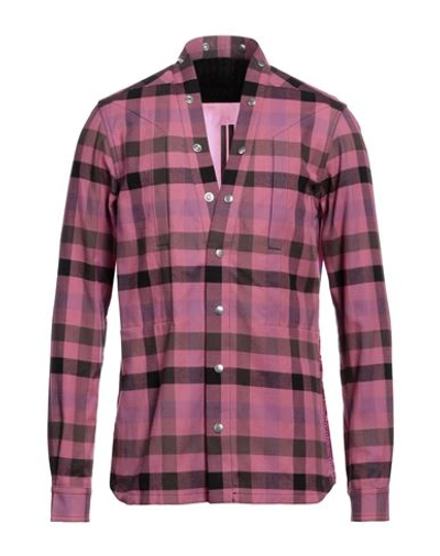 Shop Rick Owens Man Shirt Pink Size 40 Cotton, Cupro