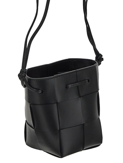Shop Bottega Veneta Mini Cassette Bucket Bag In Black