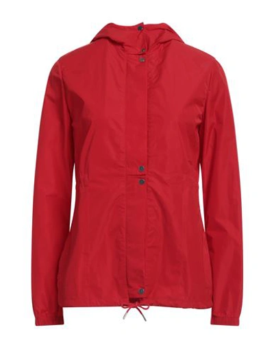 Shop Lacoste Woman Jacket Red Size 8 Polyester
