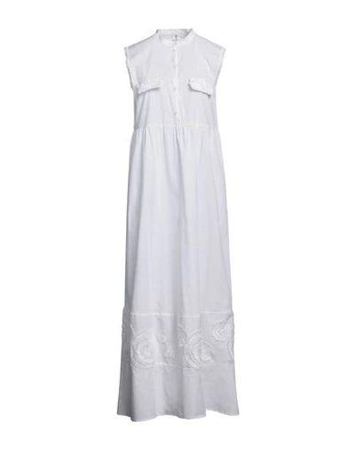 Shop 1-one Woman Maxi Dress White Size 8 Cotton, Elastane