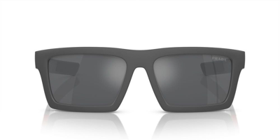 Shop Prada Eyewear Rectangular Frame Sunglasses In Grey