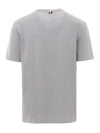 Thom Browne Light Grey Classic Pique Rib Side Insert 4-bar T-shirt In Grey