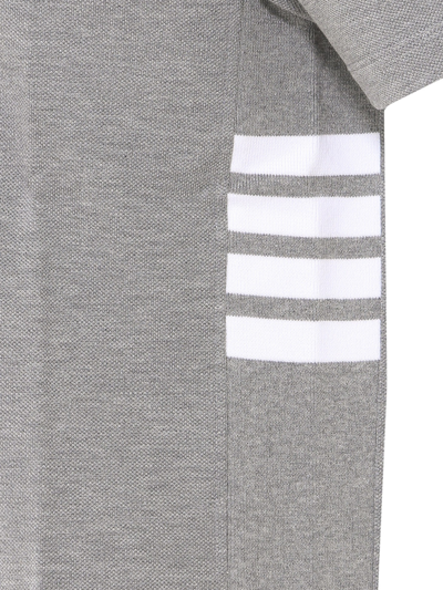 Thom Browne Light Grey Classic Pique Rib Side Insert 4-bar T-shirt In Grey