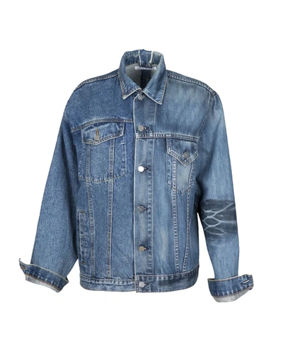 Shop E.l.v Denim Classic Denim Jacket Mid/light Blue