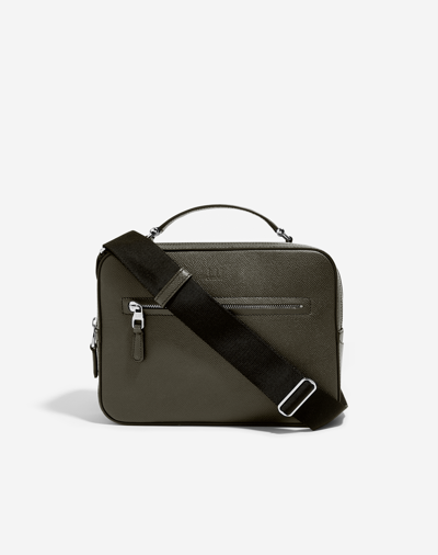 Shop Dunhill Cadogan Top Handle Bag In Green