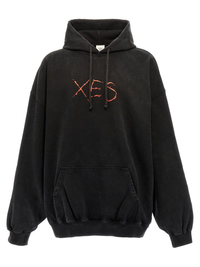 Shop Vetements Xes Oversized Hoodie In Black