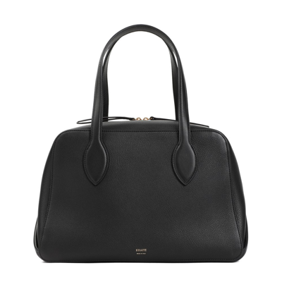 Shop Khaite Maeve Zipped Medium Handbag In Black