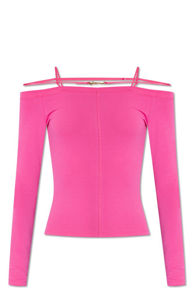 Shop Jacquemus Sierra Long Sleeved Lingerie T In Pink