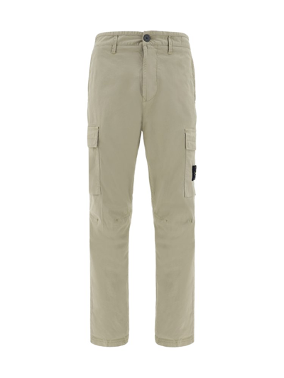Shop Stone Island Compass Patch Cargo Pants In Beige