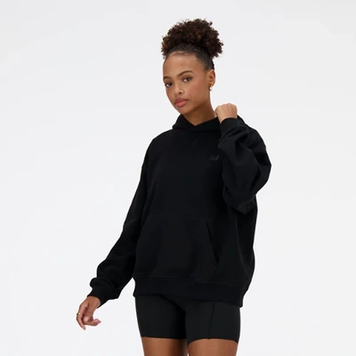 Shop New Balance Women's Athletics French Terry Hoodie In Black