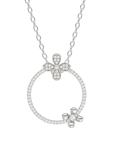 Marchesa Floral White Gold Pendant Necklace In White Gold