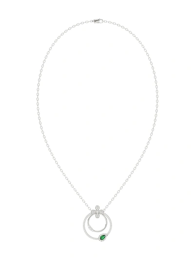 Marchesa Floral White Gold Pendant Necklace In White Gold