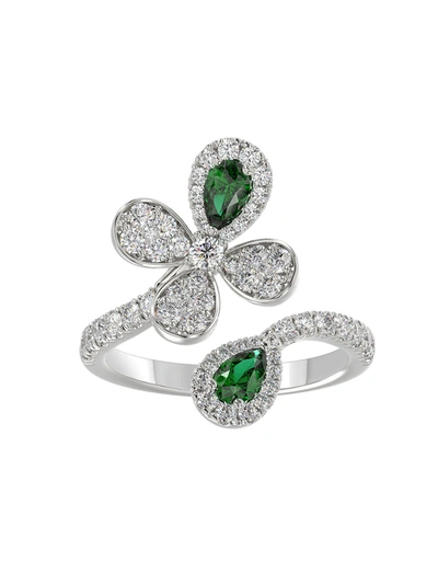 Shop Marchesa Floral White Gold Ring