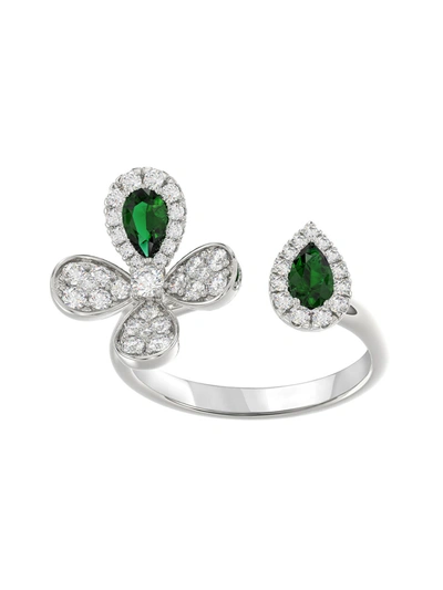 Shop Marchesa Floral White Gold Ring