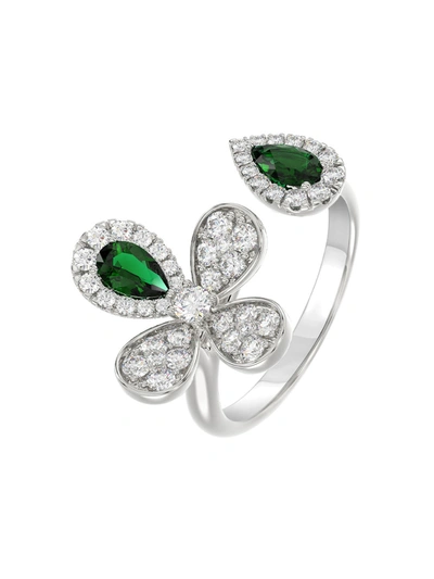 Shop Marchesa Floral White Gold Ring