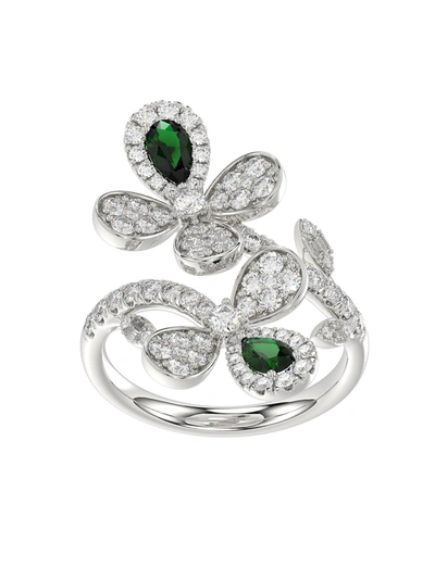 Shop Marchesa Floral White Gold Ring