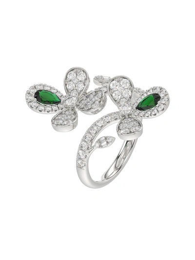 Shop Marchesa Floral White Gold Ring
