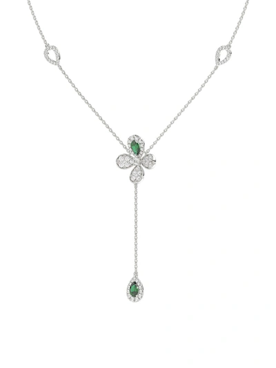 Marchesa Floral White Gold Y Necklace In White Gold