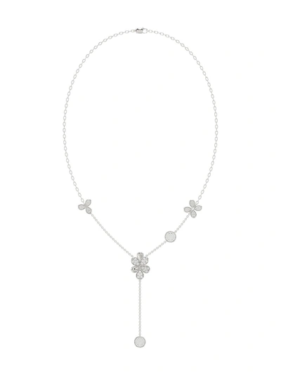 Marchesa Floral White Gold Y Necklace In White Gold