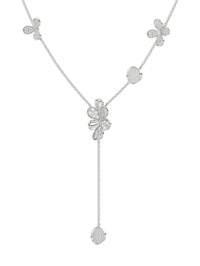 Marchesa Floral White Gold Y Necklace In White Gold