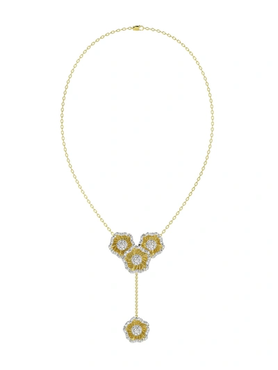Marchesa Halo Flower Rose Gold Y Necklace In Rose Gold