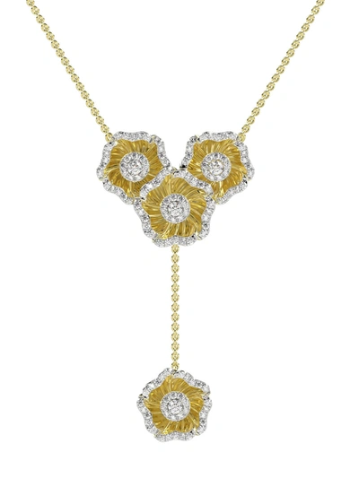 Marchesa Halo Flower Rose Gold Y Necklace In Rose Gold