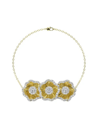 Marchesa Halo Flower Yellow Gold Bracelet In Yellow Gold