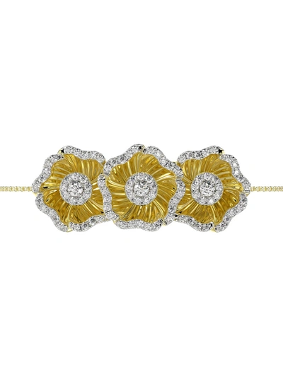 Shop Marchesa Halo Flower Yellow Gold Bracelet