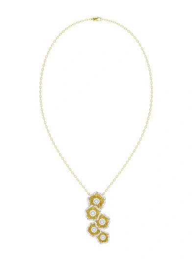 Shop Marchesa Halo Flower Yellow Gold Necklace