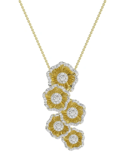 Marchesa Halo Flower Yellow Gold Necklace In Yellow Gold