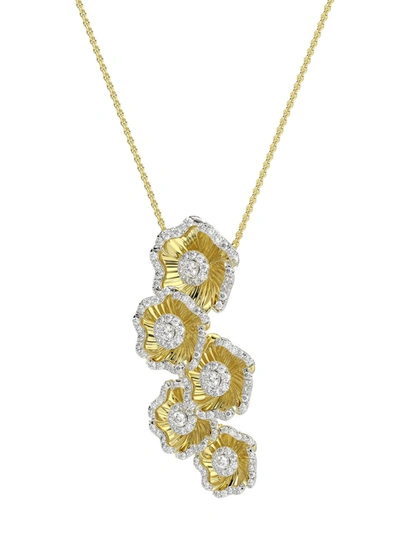 Marchesa Halo Flower Yellow Gold Necklace In Yellow Gold