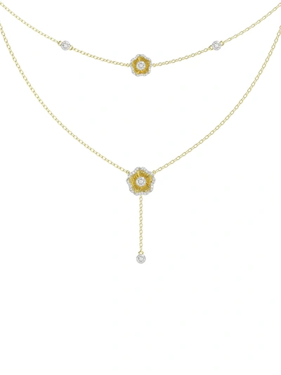 Shop Marchesa Halo Flower Yellow Gold Necklace