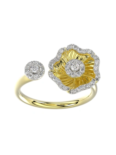 Shop Marchesa Halo Flower Yellow Gold Ring