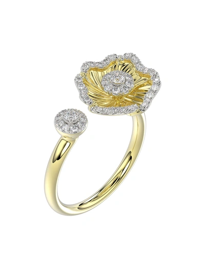 Marchesa Halo Flower Yellow Gold Ring In Yellow Gold